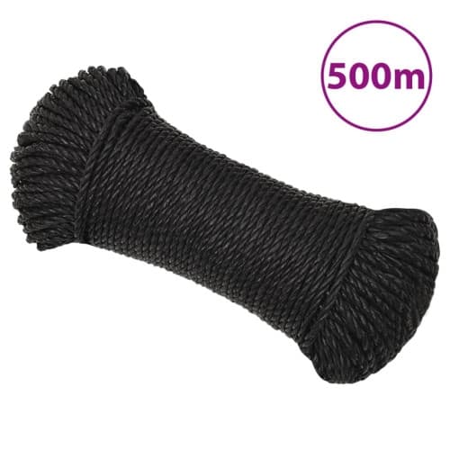Rep svart 8 mm 500 m polypropylen