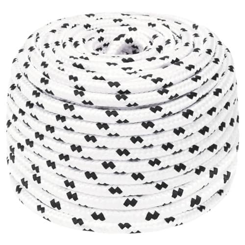Båtlina flätad vit 10 mm x 25 m polyester
