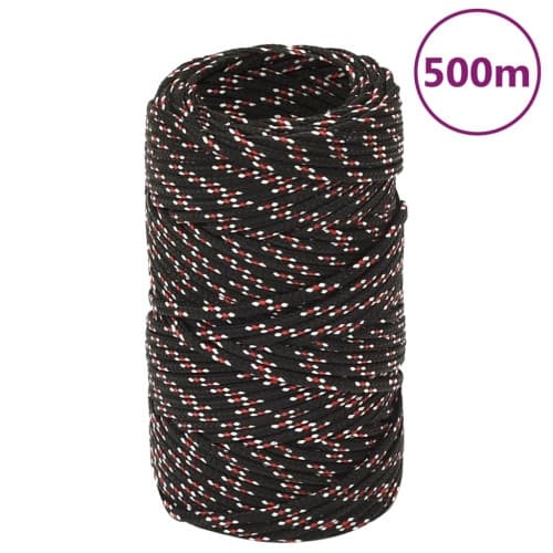 Båtlina svart 2 mm 500 m polypropen