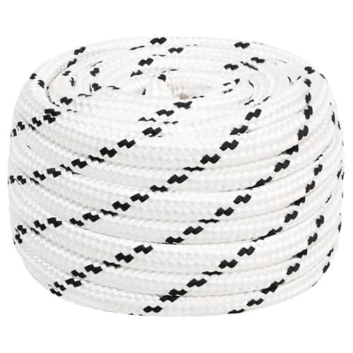 Båtlina flätad vit 18 mm x 25 m polyester
