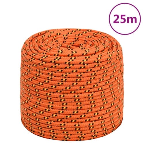Båtlina orange 10 mm 25 m polypropylen