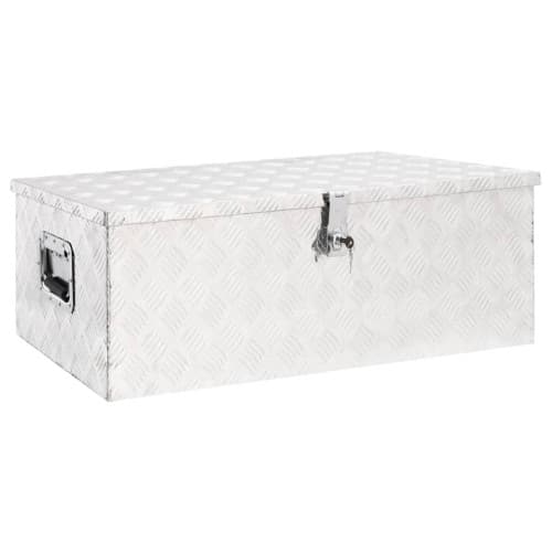 Förvaringslåda silver 90x47x33,5 cm aluminium