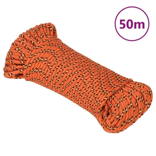 Båtlina orange 5 mm 50 m polypropen