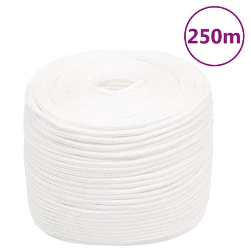 Båtlina helvit 8 mm 250 m polypropylen