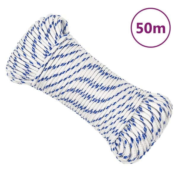 Båtlina vit 5 mm 50 m polypropylen