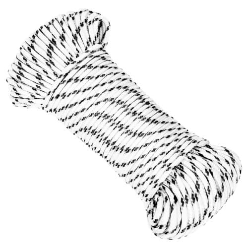 Båtlina flätad vit 4 mm x 250 m polyester