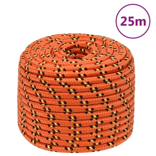 Båtlina orange 12 mm 25 m polypropylen