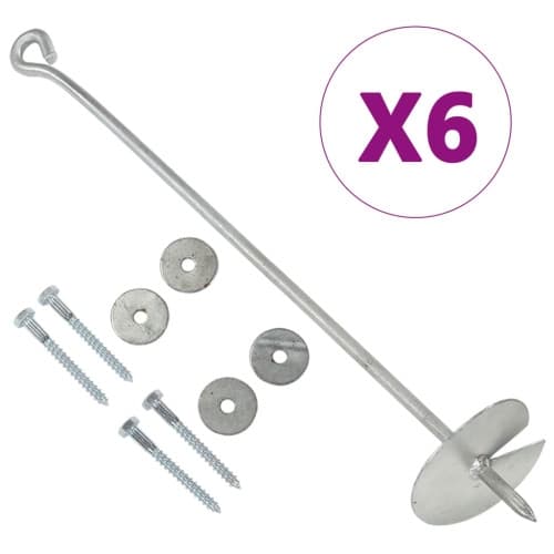Jordankare 6 st 10x60 cm galvaniserad metall