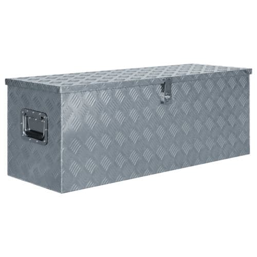 Förvaringslåda aluminium 110,5x38,5x40 cm silver