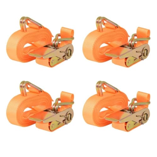 Lastspännare med spärr 4 st 0,4 ton 6mx25mm orange