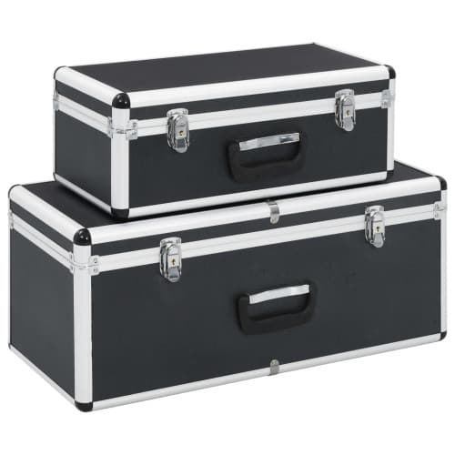 Förvaringsväskor 2 st svart aluminium