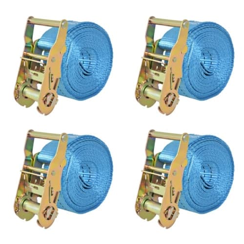 Lastspännare med spärr 4 st 2 ton 6mx38mm blå