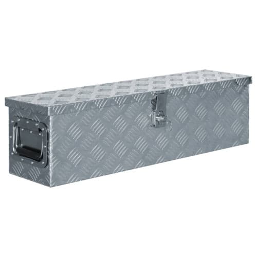 Förvaringslåda aluminium 80,5x22x22 cm silver