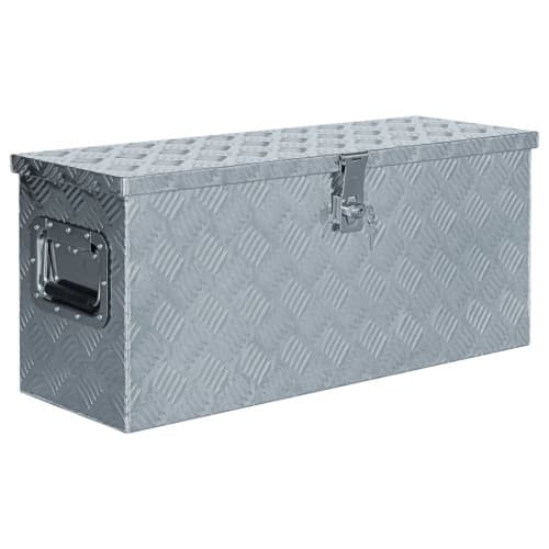 Förvaringslåda aluminium 76,5x26,5x33 cm silver