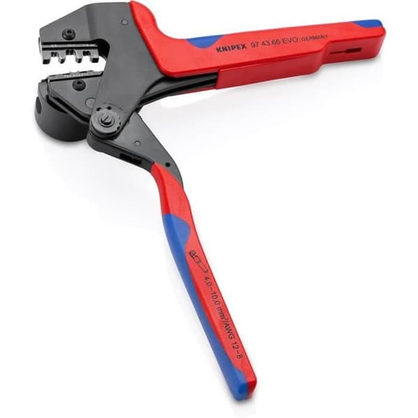 KNIPEX 97 43 66 EVO Universell Pressverktyg för Utbytbara Pressmatriser med Brunad Bi-Materiell Kåpa 200 mm