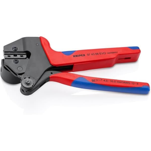 KNIPEX 97 43 66 EVO Universell Pressverktyg för Utbytbara Pressmatriser med Brunad Bi-Materiell Kåpa 200 mm