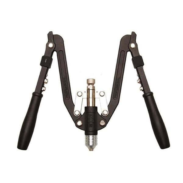 Set med professionell nittång - BGS TECHNIC - lång klo 3,2-6,4 mm - Stål och aluminium - Blå