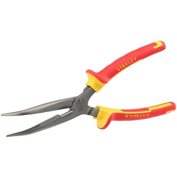 STANLEY 0-84-008 1/2 rund långböjd tång 200 mm - isolerad 1000V