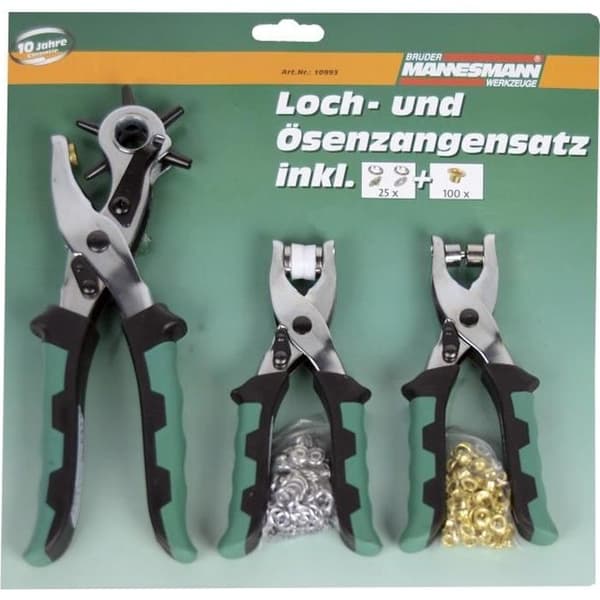 Set med 3 öglor - MANNESMANN - 210 / 150 mm - Stålhuvud - Grön