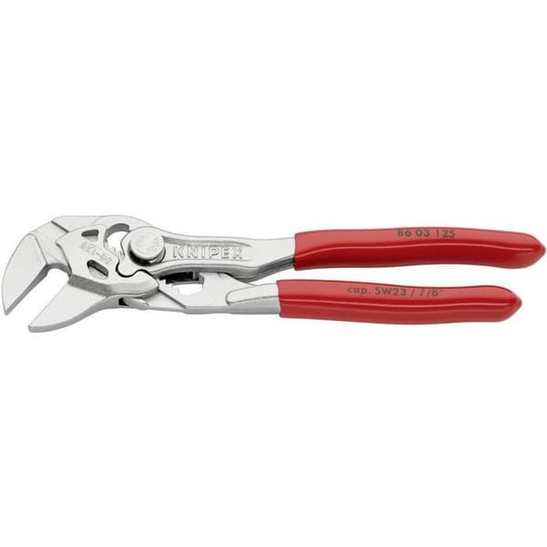 Multigrip skiftnyckel - KNIPEX - Max öppning 23 mm - Röd - Elskydd - Långt. 125 mm