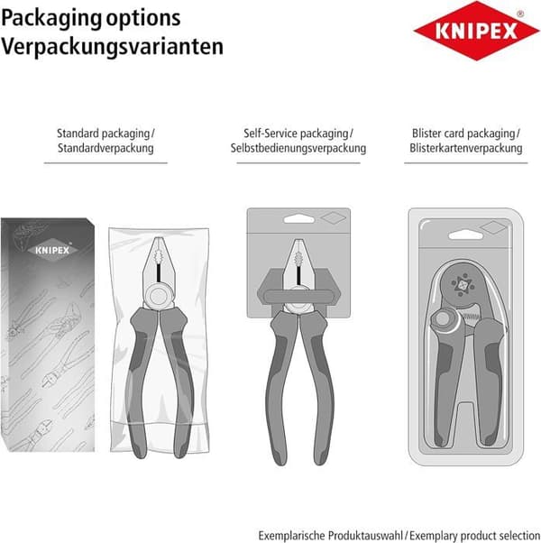 Multigrip skiftnyckel - KNIPEX - Max öppning 23 mm - Röd - Elskydd - Långt. 125 mm