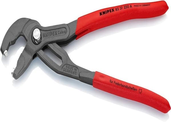 Knipex - 85 51 250 A - Grå atramenterad självspännande klämtång, klädd i halkfri plast 250 mm