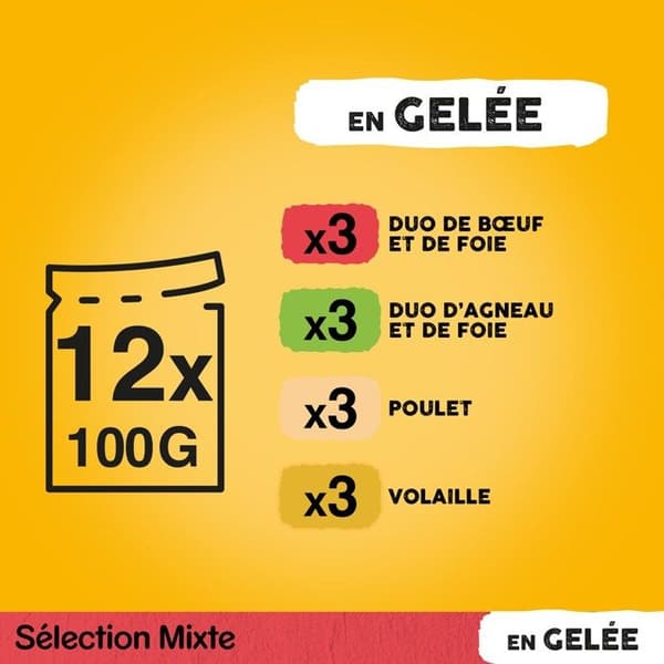 PEDIGREE 48 Färska gelépåsar 4 sorter för hundar 100g (4x12)