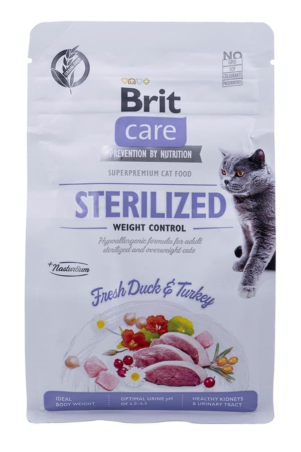 BRIT Care Grain-Free Sterilized Weight Control - tør kattefoder - 400 g