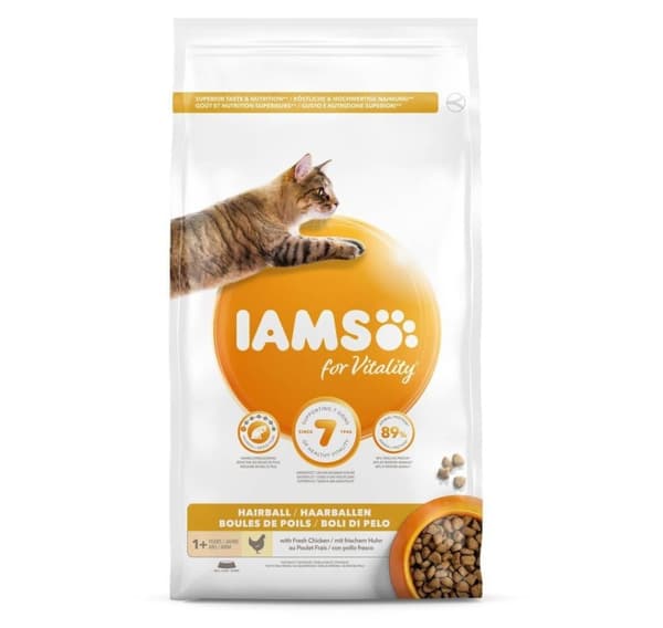 Komplett torrfoder Adult Hairball Control 3 kg för katter, Iams