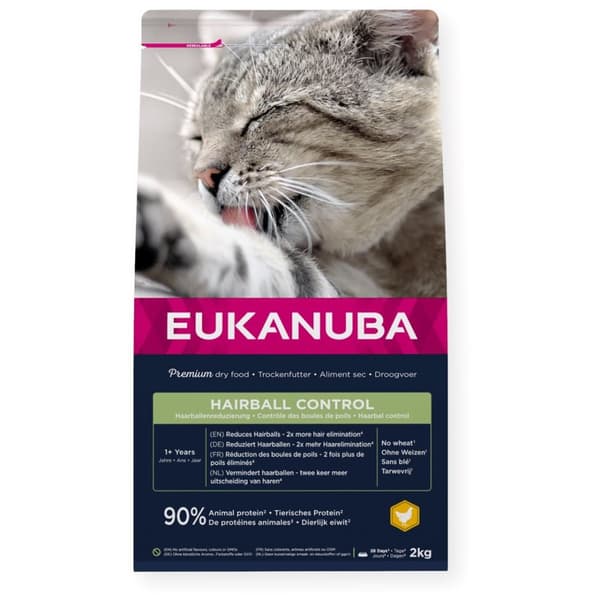 EUKANUBA Hairball Control Chicken - torr kattmat - 2kg