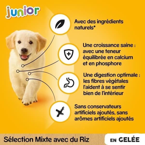 PEDIGREE Junior 48 Fresh Jelly Sachets 4 varianter för valp 100g (4x12)