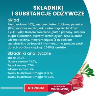 PURINA One Sterilcat Wołowina - torrfoder för katter - 9,75 kg