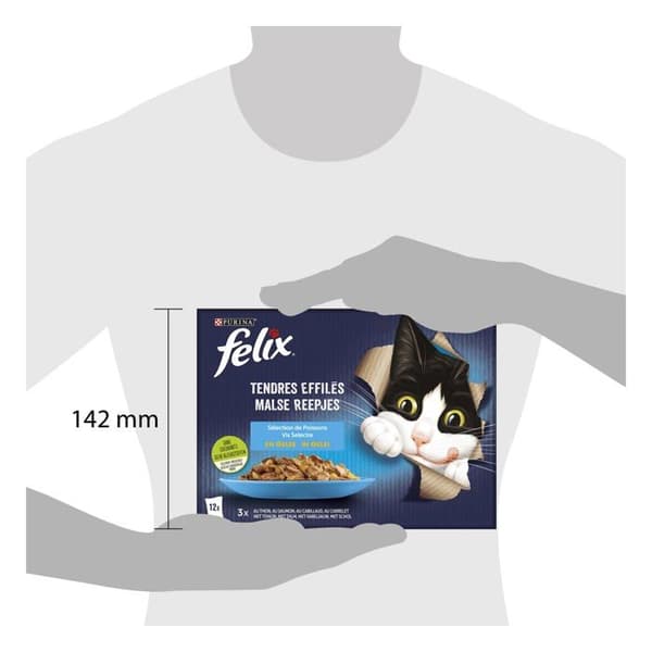 Felix - Fodral-12471620 - Tender Tapered Jelly | Vuxen katt | Urval av fisk | Förpackning om 6-12 x 85 g| Friskhetspåse
