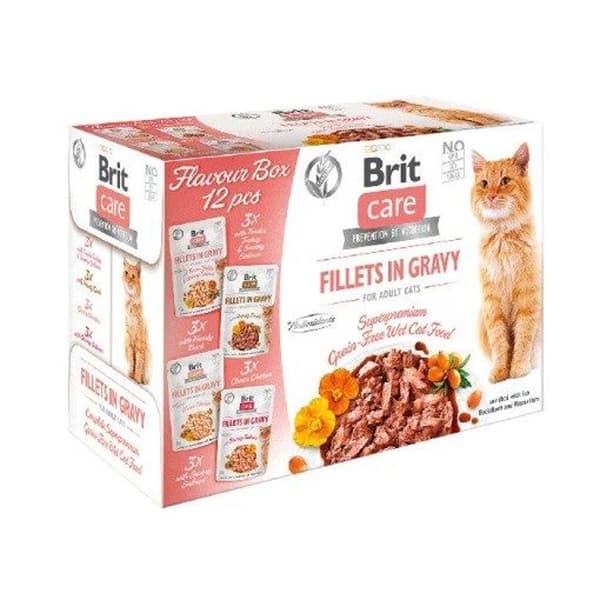 Brit - 104-100545 - Care Cat Vuxenfiléer i sås - våtfoder för katter - 12x 85 g