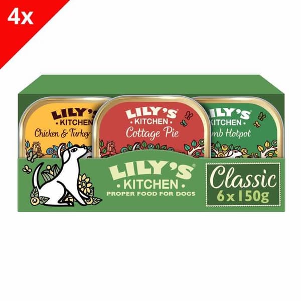 Lily's Kitchen för vuxna hundar – Klassiska recept 6x150g - Multipack (Paket med 4)