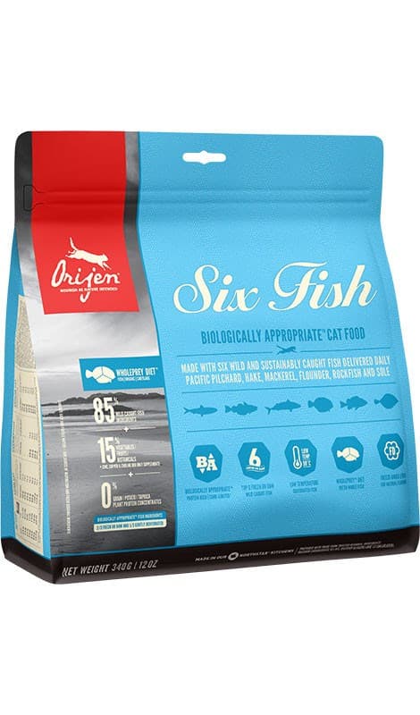 Orijen Six Fish torrfoder för katter 340 g Vuxen