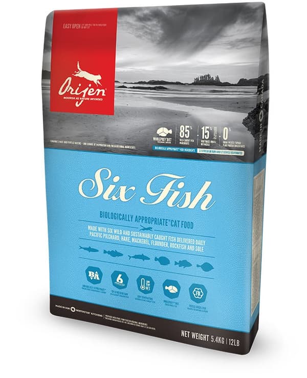 Orijen Six Fish torrfoder för katter 340 g Vuxen