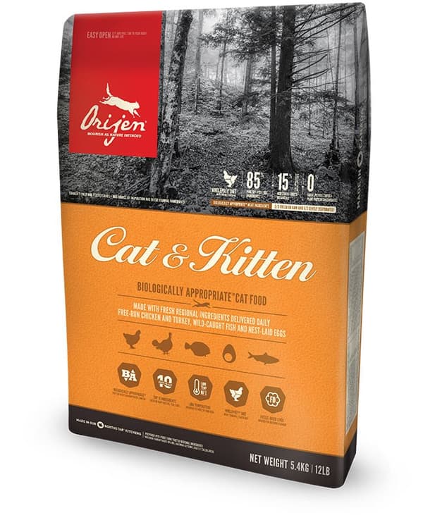 Orijen Cat & Kitten torrfoder för katter Kyckling, Fisk, Kalkon 340 g