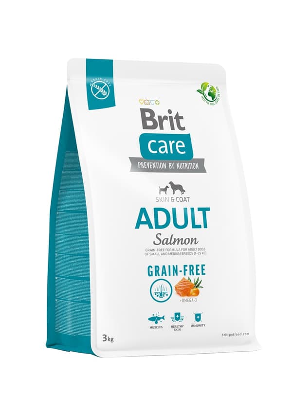 Kuivaruoka aikuisille koirille - BRIT Care Grain-free Adult Salmon - 3 kg