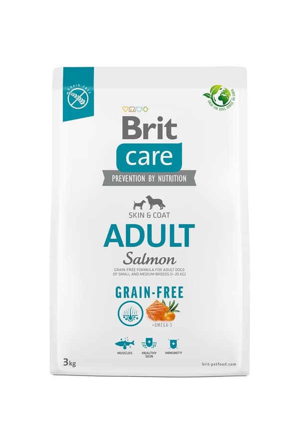 Kuivaruoka aikuisille koirille - BRIT Care Grain-free Adult Salmon - 3 kg