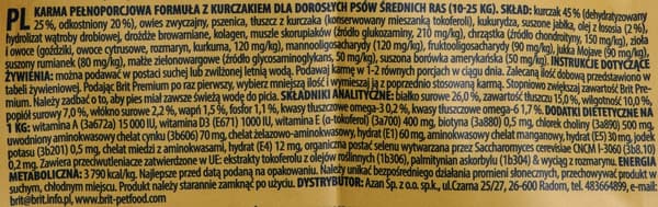 Brit Premium by Nature ADULT M - tørfoder til hunde - 3 kg