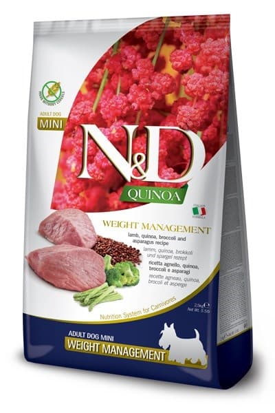 FARMINA N&D Quinoa Hundevægtstyring Lam Adult Mini - tørt hundefoder - 2,5 kg