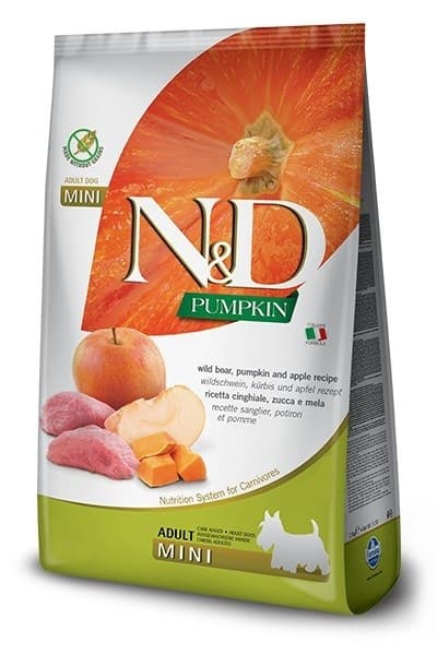 FARMINA N&D GF PUMPKIN DOG BAR & APPLE ADULT MINI 7kg