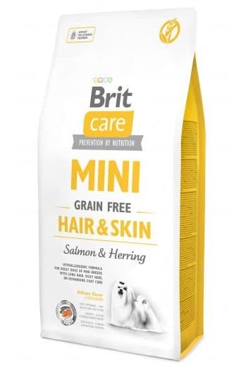 BRIT Care Mini Hair&Skin Lax&Sill - torrfoder för hundar - 7 kg