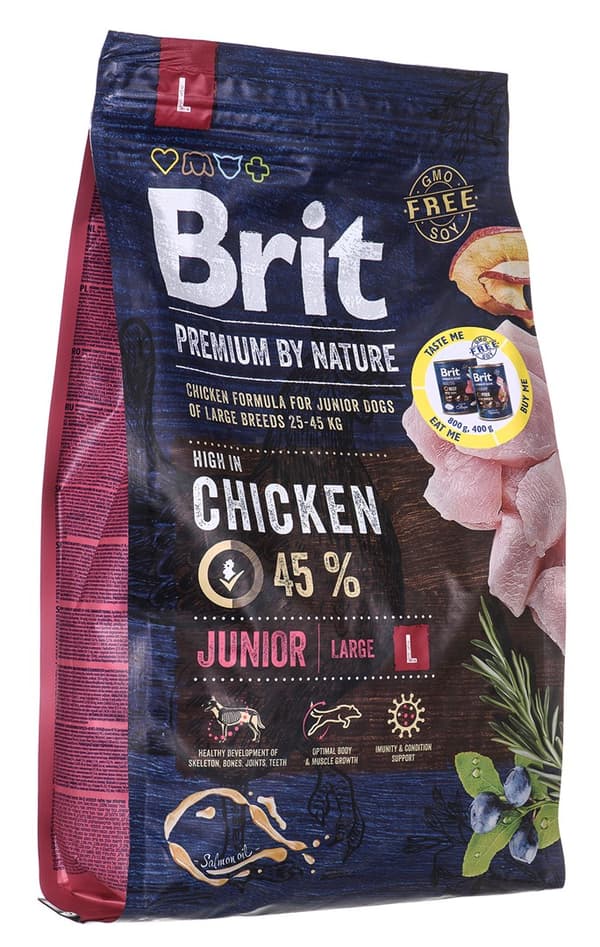 Brit Premium by Nature Junior L - Tørt hundefoder - Kylling 3 kg