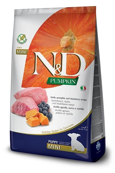 FARMINA N&D GF Græskar HUND LAM & BÅBÆR HVALP MINI 2,5 kg