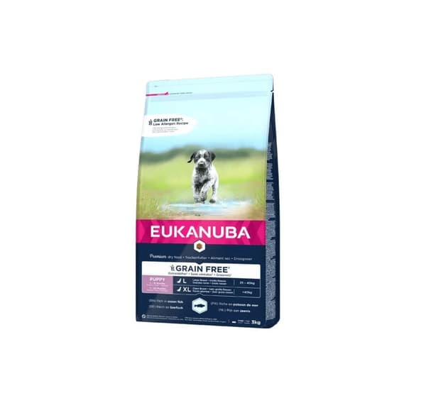 Hvalpe havfisk til store hunde kornfri 3 kg, Eukanuba