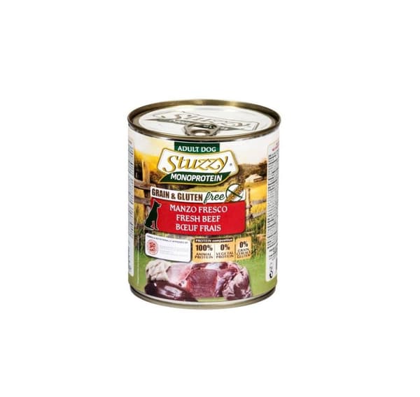 Komplet (våd) foderhund monoprotein 800gr., oksekød, Stuzzy