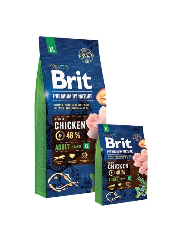 BRIT Premium by Nature Adult XL Kylling - tørt hundefoder - 15 kg