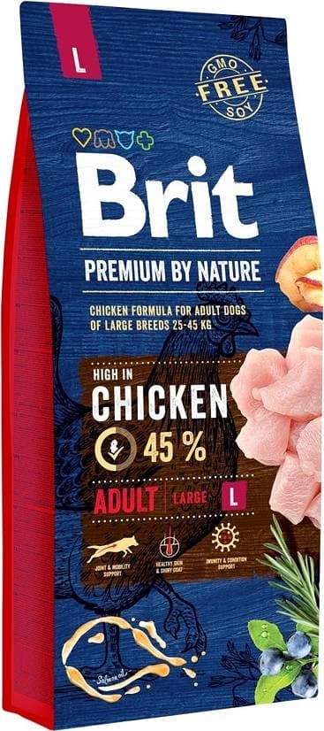 BRIT Premium by Nature Adult Large Chicken - tørt hundefoder - 15 kg